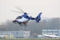 Dutch police helicopter landing Royalty Free Stock Photo