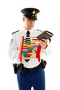 Dutch police officer is caunting vouchers quotas Royalty Free Stock Photo