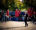 Dutch Politician Henk Krol walks with iPad