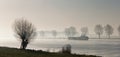 A Dutch river early in the morning Royalty Free Stock Photo