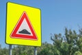 Dutch Road sign Speed bump Royalty Free Stock Photo