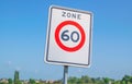 Dutch road sign: Speed limit 60 kmh zone