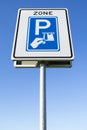 Start of a toll ticket parking zone