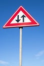 Two-way traffic ahead Royalty Free Stock Photo