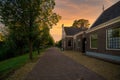 Dutch rural house sunset landscape