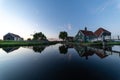 Dutch rural house reflection landscape Royalty Free Stock Photo