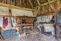 Dutch rural open-air museum with carpenter workplace and old tools