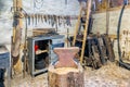 Dutch rural open-air museum with smithy and old historical tools