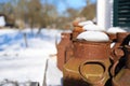 Dutch rusty milk cans