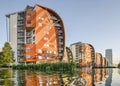 Dutch sail housing development in the golden hour