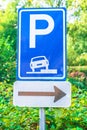 Dutch sign parking on the curb Royalty Free Stock Photo