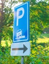 Dutch sign parking on the curb Royalty Free Stock Photo