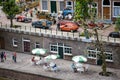 Dutch street cafe in the miniature city Madurodam