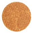 Dutch stroopwafel cookie or caramel waffle isolated Royalty Free Stock Photo