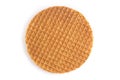 Dutch stroopwafel cookie on a white background Royalty Free Stock Photo