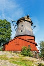 Dutch style ancient windmill Royalty Free Stock Photo