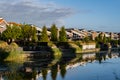 Dutch Suburban area with modern family houses, newly build modern family homes in the Netherlands, dutch family house Royalty Free Stock Photo