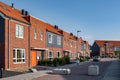 Dutch Suburban area with modern family houses,newly build modern family homes in the Netherlands,dutch family house Royalty Free Stock Photo