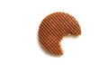 Dutch syrup waffle (stroopwafel) Royalty Free Stock Photo