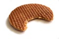 Dutch syrup waffle (stroopwafel) Royalty Free Stock Photo