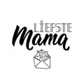 Dutch text: Dearest Mom. Lettering. vector. element for flyers, banner and posters Modern calligraphy