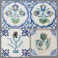 Dutch tile from the 16th to the 18th century Royalty Free Stock Photo