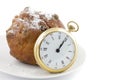 Dutch traditionally oliebol and pocket watch