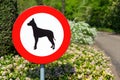 Dutch traffic sign forbidden for dogs Royalty Free Stock Photo