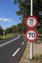 Dutch traffic sign next to new asphalt r