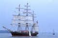 Dutch training sailship Stad Amsterdam backboard view Royalty Free Stock Photo