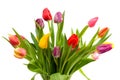 Dutch tulips in glass vase Royalty Free Stock Photo