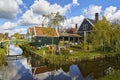 Dutch village Zaanstad in spring sunny day. Royalty Free Stock Photo