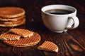 Dutch Waffles with Coffee. Royalty Free Stock Photo