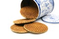Dutch waffles in a colored can Royalty Free Stock Photo