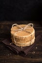 Dutch waffles, stroopwafel Royalty Free Stock Photo