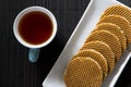 Dutch Waffles and Tea from Above Royalty Free Stock Photo