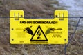 Dutch warning sign for a electric fence.