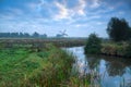 Dutch windmill and blue morning sky Royalty Free Stock Photo