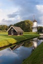 Dutch Windmill and Dramatic Sky Royalty Free Stock Photo