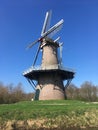 Beautiful windmill and blue sky Royalty Free Stock Photo