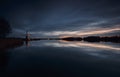 Dutch windmill `The Helper` at sunset Royalty Free Stock Photo