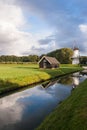 Dutch Windmill and Dramatic Sky Royalty Free Stock Photo