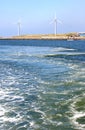 Dutch windmills along the North Sea coast Royalty Free Stock Photo