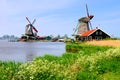 Dutch windmills of Zaanse Schans Royalty Free Stock Photo