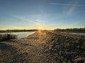 Dutch winter Landscape Twiske nature area The Netherlands Royalty Free Stock Photo