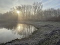 Dutch winter Landscape Twiske nature area The Netherlands Royalty Free Stock Photo