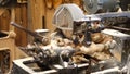 Dutch wooden shoe making at the Zaanse Schans, the Netherlands Royalty Free Stock Photo