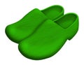 Dutch wooden shoes - green