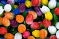 Dutch wooden tulips Royalty Free Stock Photo