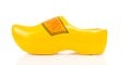 Dutch yellow wooden shoe Royalty Free Stock Photo